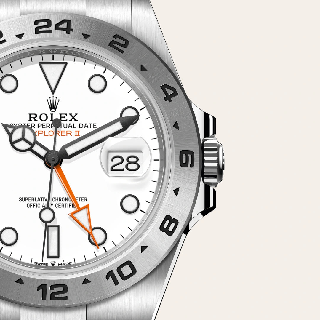 Rolex エクスプローラー Ⅱ  オイスター、42 mm、オイスタースチール