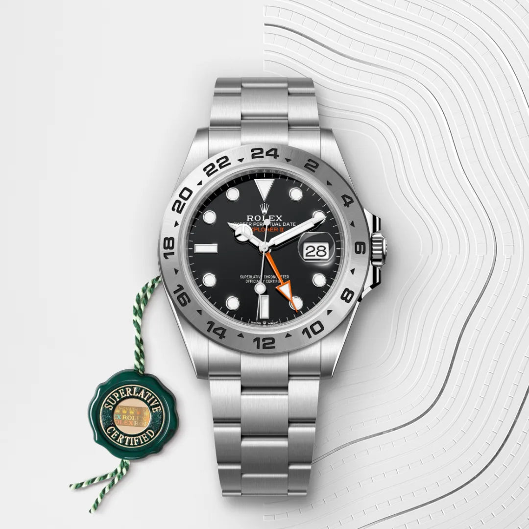 Rolex エクスプローラー Ⅱ  オイスター、42 mm、オイスタースチール