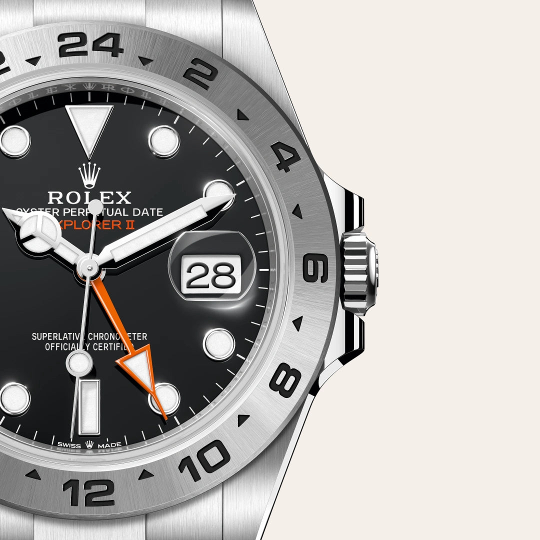 Rolex エクスプローラー Ⅱ  オイスター、42 mm、オイスタースチール