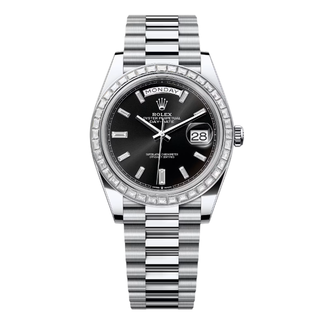 デイデイト 40 | オイスター、40 mm、プラチナ、ダイヤモンド  リファレンス 228396TBR-0012