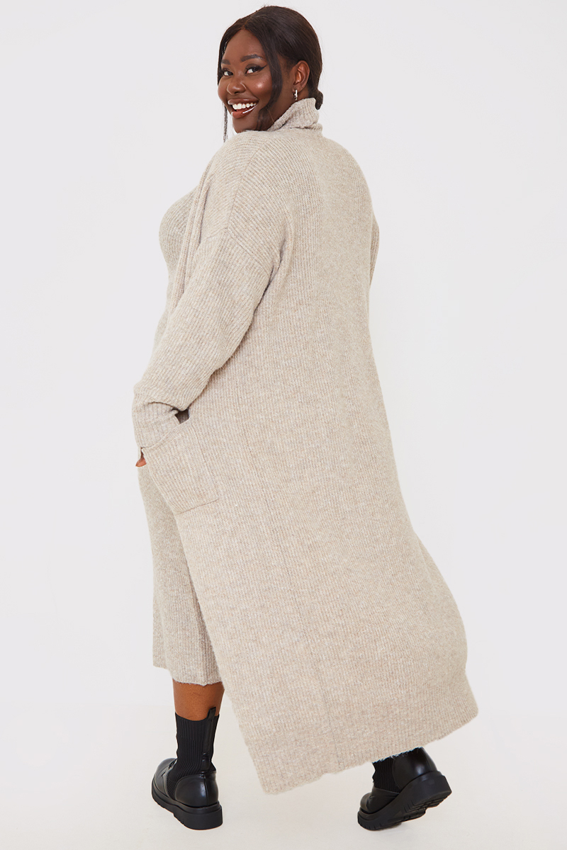 Recycled Knitted Co Ord Maxi Cardigan