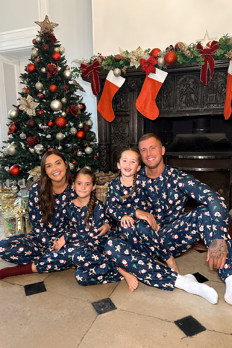 Womens Santa/Gingerbread Man Print Matching Family PJ Set