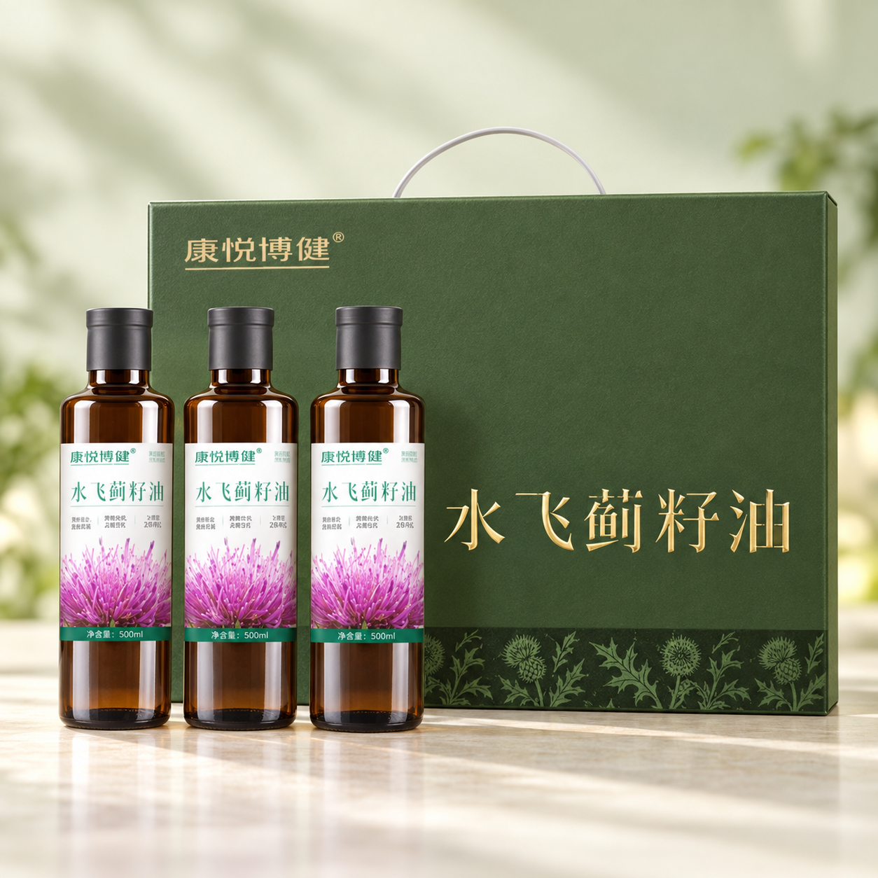 水飞蓟籽油（3瓶手提盒装 500ml*3）