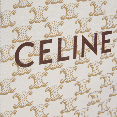 ミニ バーティカル トリオンフ キャンバス CELINE カバ / キャンバス & プリント入りカーフスキン ホワイト