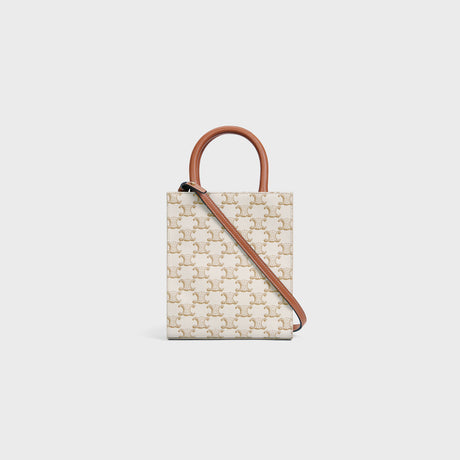 ミニ バーティカル トリオンフ キャンバス CELINE カバ / キャンバス & プリント入りカーフスキン ホワイト