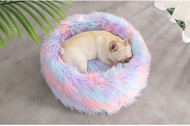 ELITE BEAST SERIES – COLORFUL LONG-PLUSH ROUND PET BED