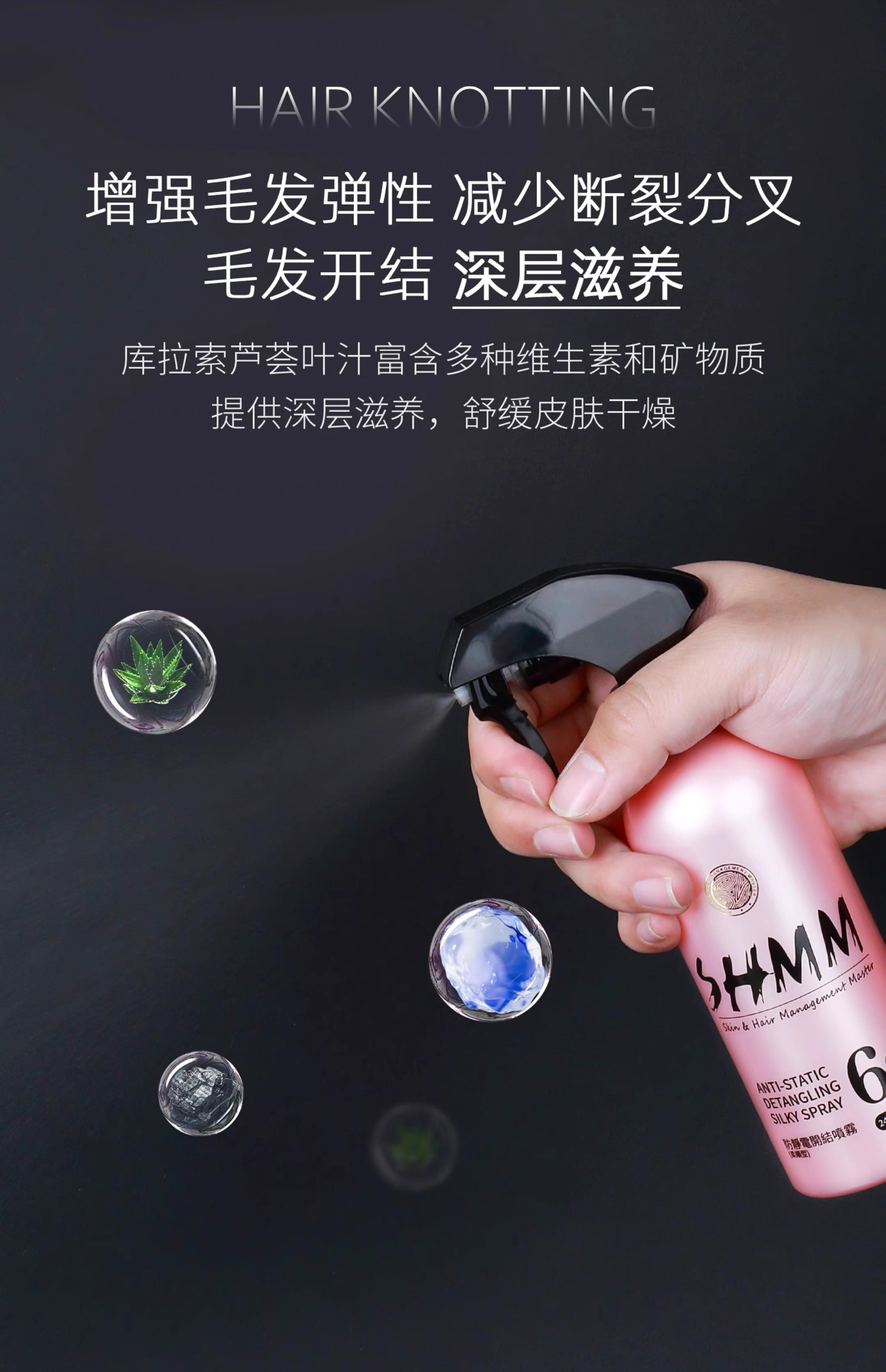 SHMM PET ANTI-STATIC DETANGLING FLUFFY SPRAY  宠物防静电开结喷雾