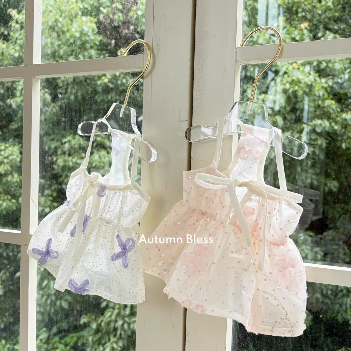 AUTUMN BLESS 宠物衣服 花仙女吊带 蕾丝裙子