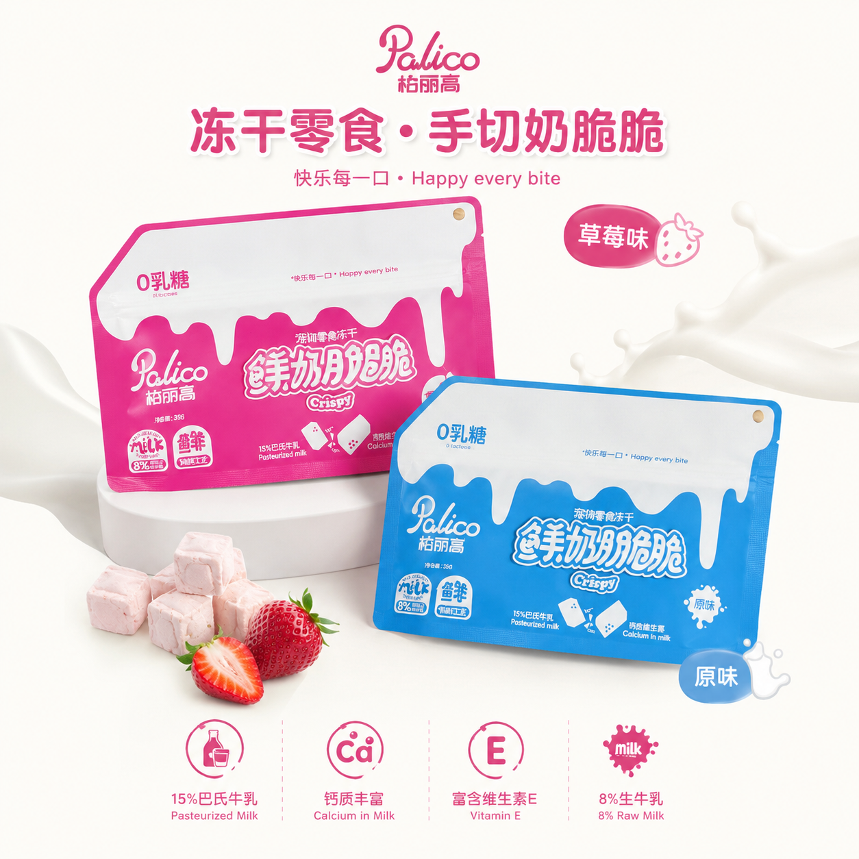 PALICO FREEZE CRUNCHY FRESH MILK PET TREATS 