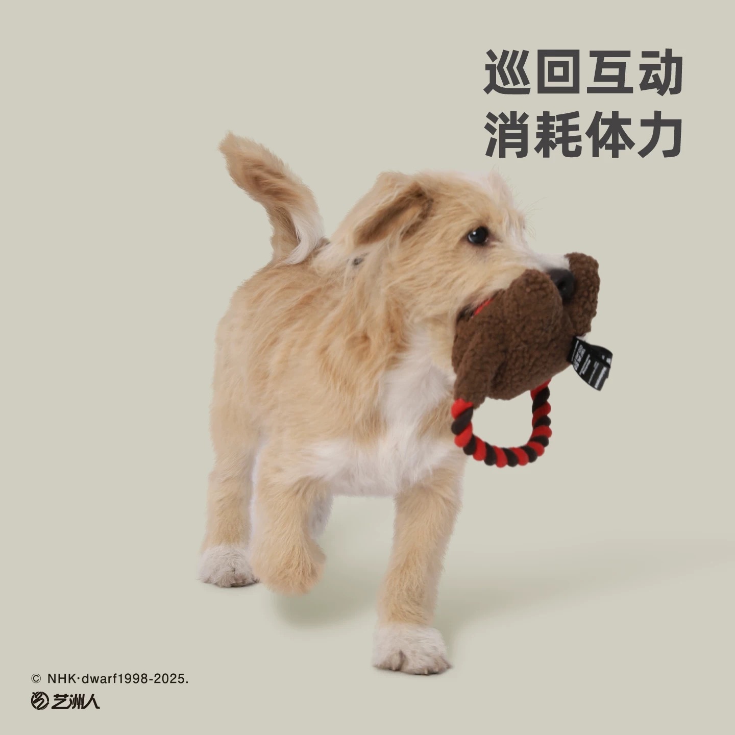 HOOPET X DOMO 多摩君联名 拔河耐咬咬绳绳结玩具