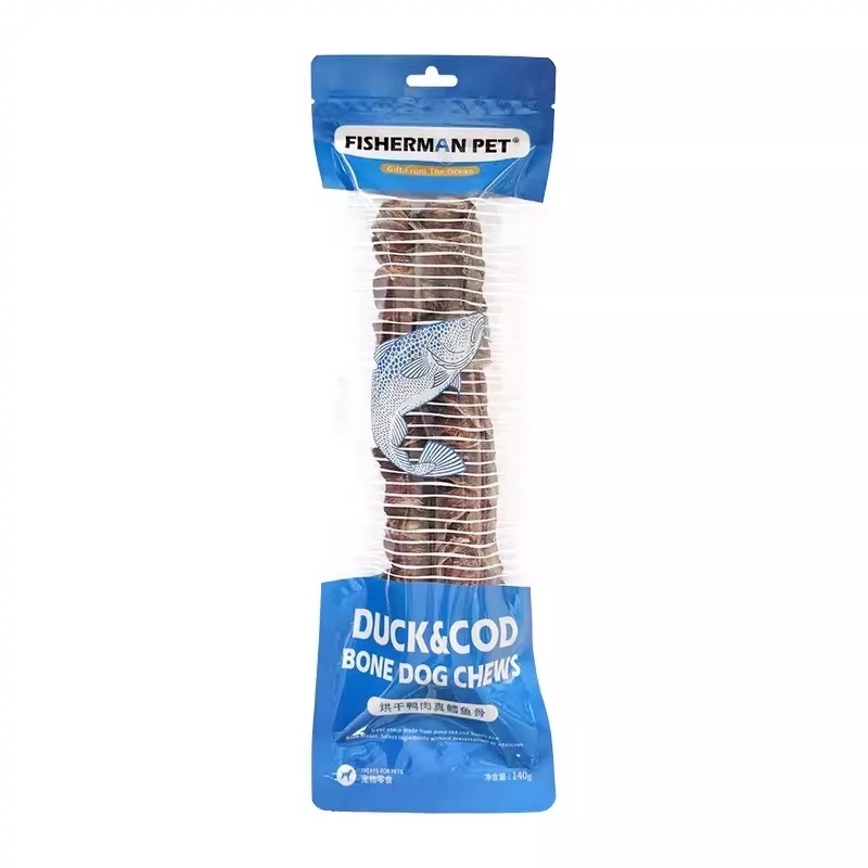 FISHERMAN PET AIR-DRIED DUCK & COD BONE – 140G