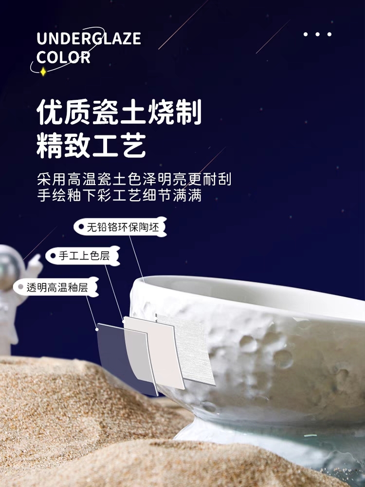 HOCC CERAMIC BOWL – PLANET BOWL, MOON DESIGN