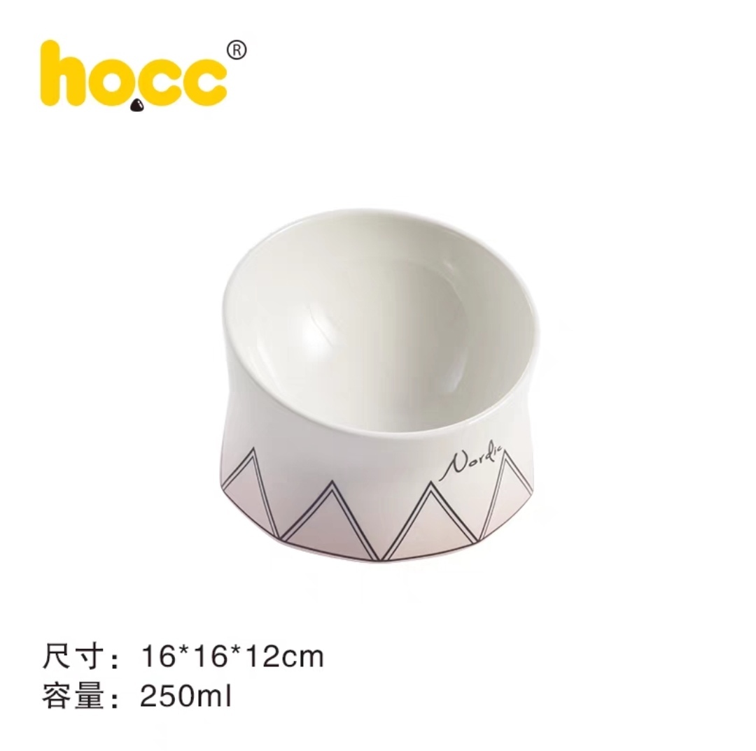 HOCC CERAMIC BOWL – NORDIC FACETED ELEVATED BOWL