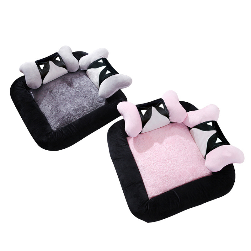 BLOBLO PET BED – BUTTERFLY DOUBLE-PILLOW SQUARE BED, REMOVABLE & WASHABLE
