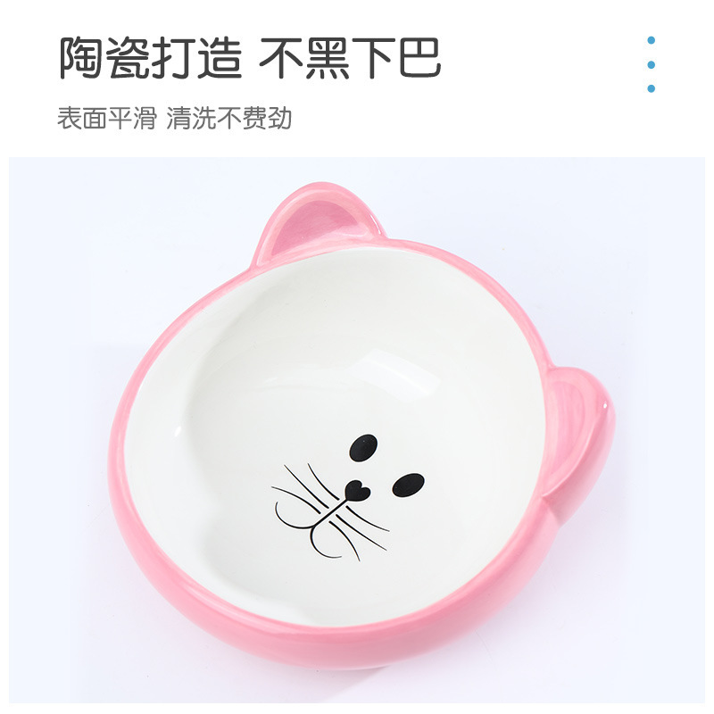 ELITE CAT-EAR TILTED CERAMIC BOWL – MACARON COLOR SERIES