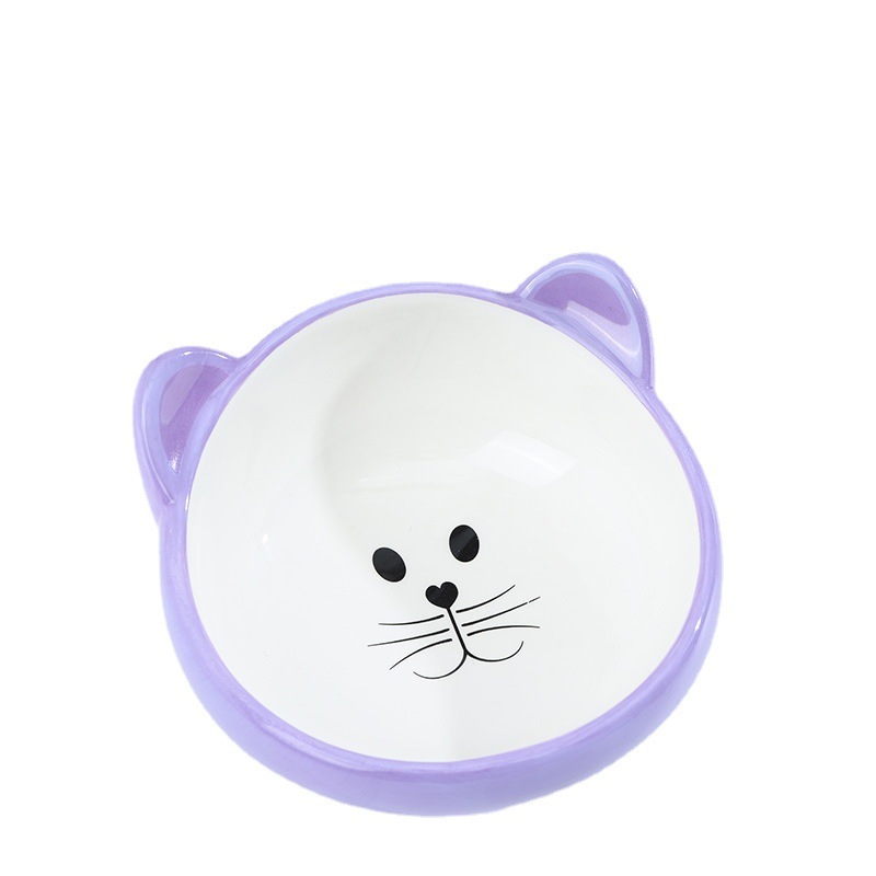 ELITE CAT-EAR TILTED CERAMIC BOWL – MACARON COLOR SERIES