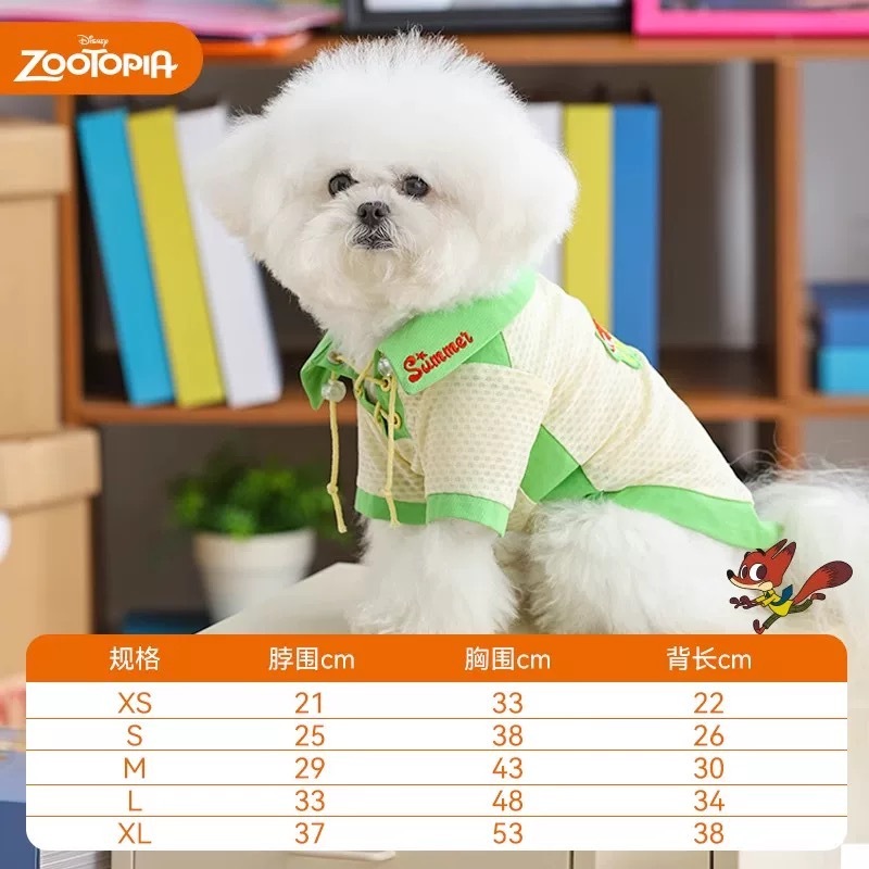 HOOPET DISNEY X ZOOTOPIA 朱迪尼克夏凉衣 尺寸表在最后