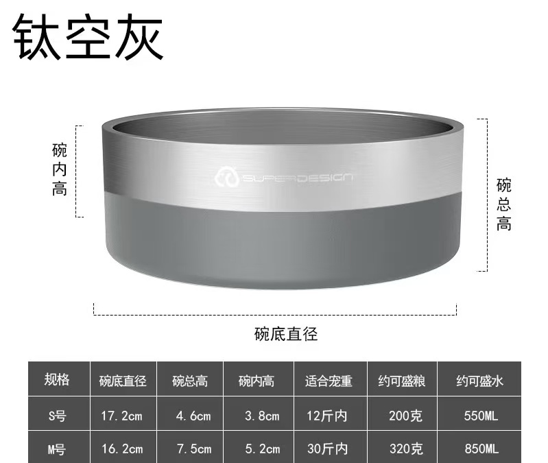 SUPER DESIGN 休普 宠物护颈双层不锈钢碗猫狗通用 （20cm长9cm高）