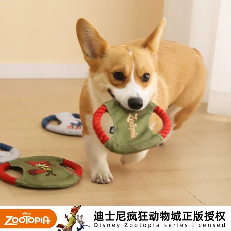 HOOPET DISNEY X ZOOTOPIA 布飞盘耐咬训练狗狗玩具 尼克/朱迪