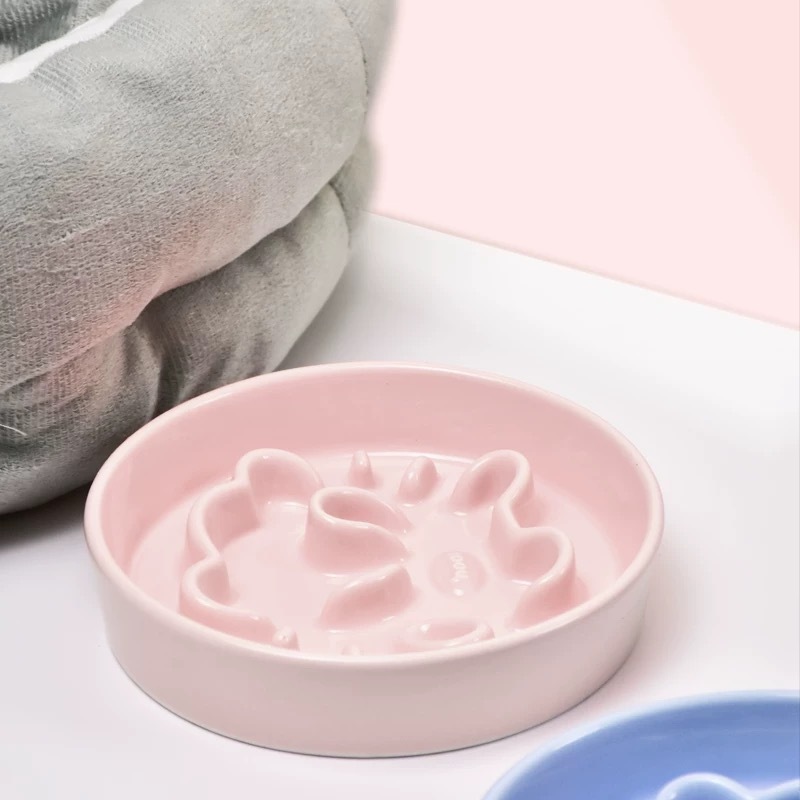 HOCC PET CERAMIC BOWL – DOPAMINE SLOW FEEDER BOWL SET, 16.3 × 16.3 × 9 CM