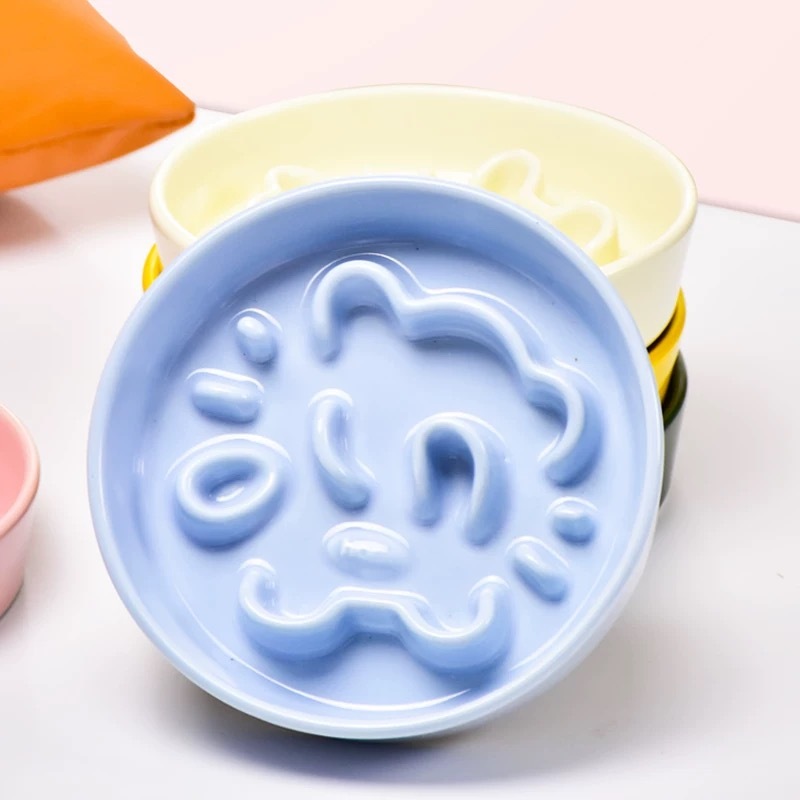 HOCC PET CERAMIC BOWL – DOPAMINE SLOW FEEDER BOWL SET, 16.3 × 16.3 × 9 CM