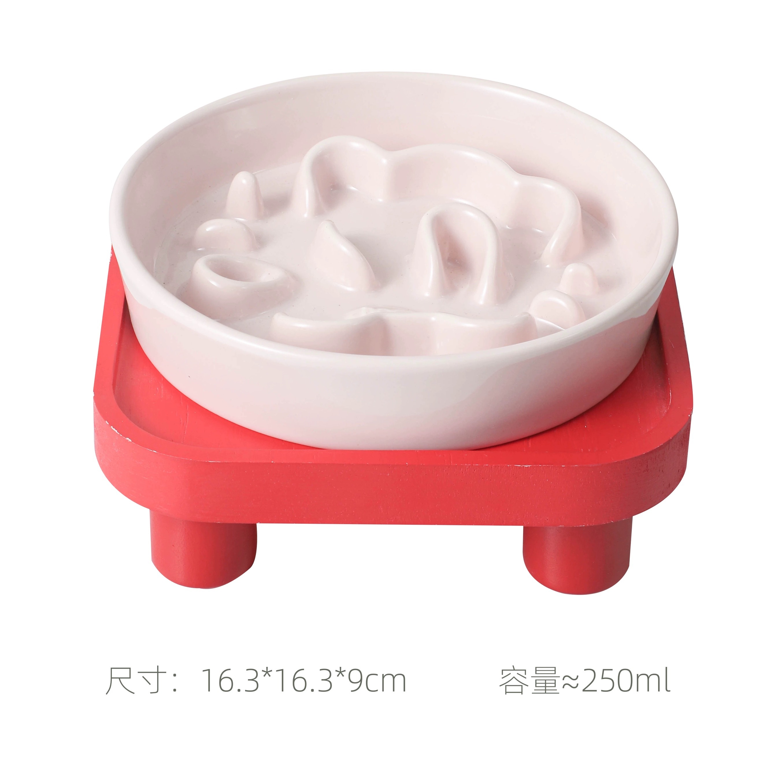 HOCC PET CERAMIC BOWL – DOPAMINE SLOW FEEDER BOWL SET, 16.3 × 16.3 × 9 CM