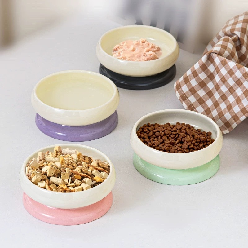 HOCC PET CERAMIC BOWL – REVERSIBLE DESIGN, DEEP BOWL & SHALLOW PLATE