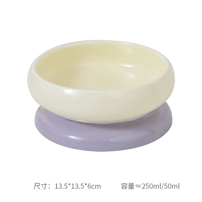 HOCC PET CERAMIC BOWL – REVERSIBLE DESIGN, DEEP BOWL & SHALLOW PLATE