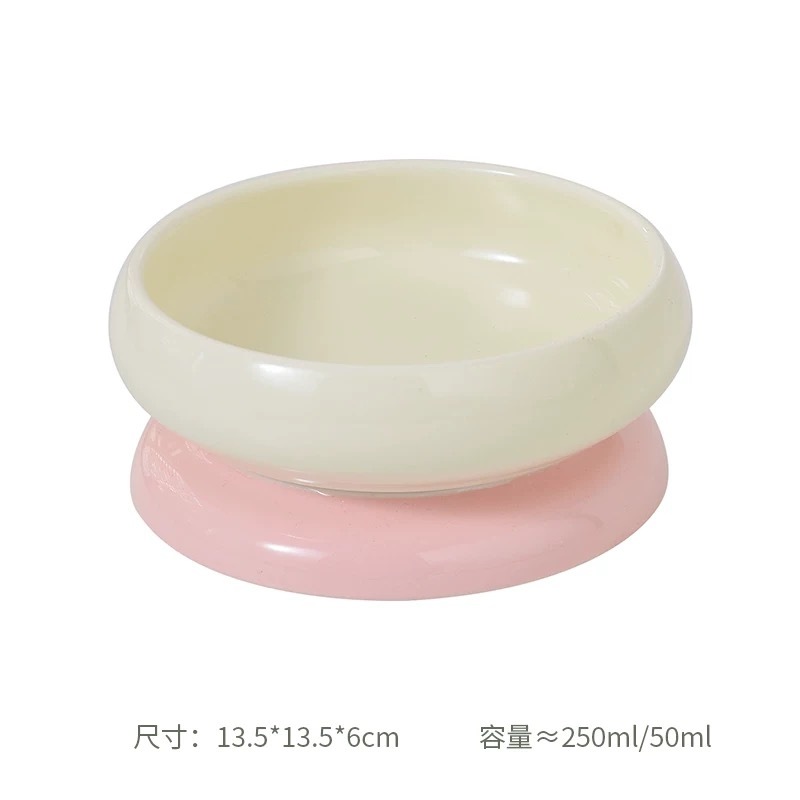 HOCC PET CERAMIC BOWL – REVERSIBLE DESIGN, DEEP BOWL & SHALLOW PLATE