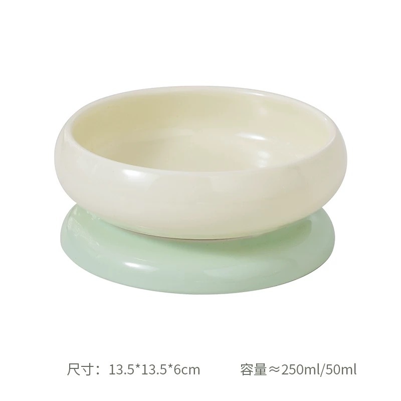 HOCC PET CERAMIC BOWL – REVERSIBLE DESIGN, DEEP BOWL & SHALLOW PLATE