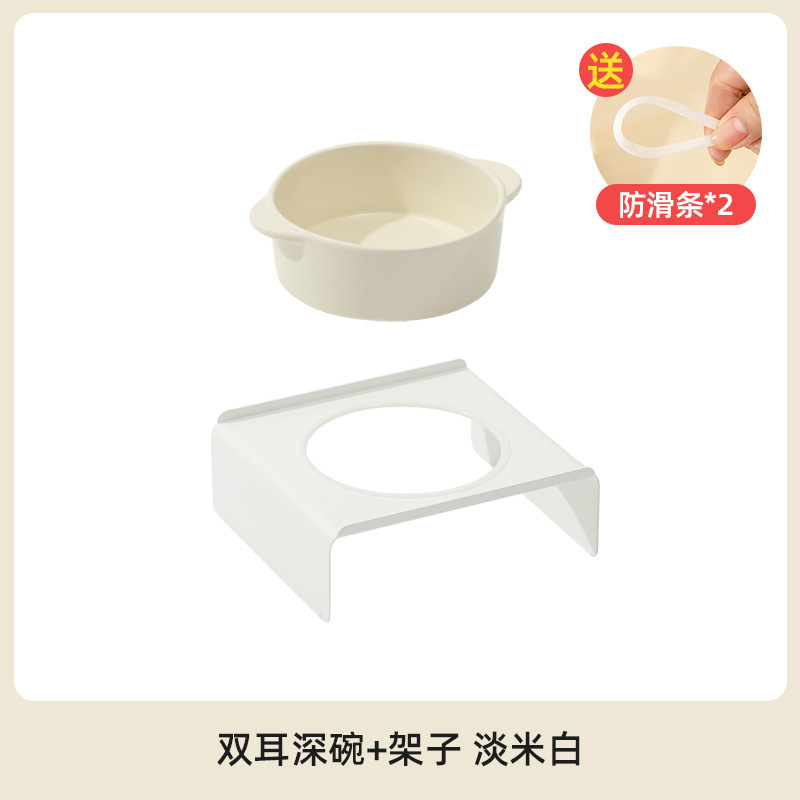 PET CERAMIC BOWL – KOREAN INS-STYLE MINIMALIST DESIGN WITH ARCH-SHAPED METAL STAND