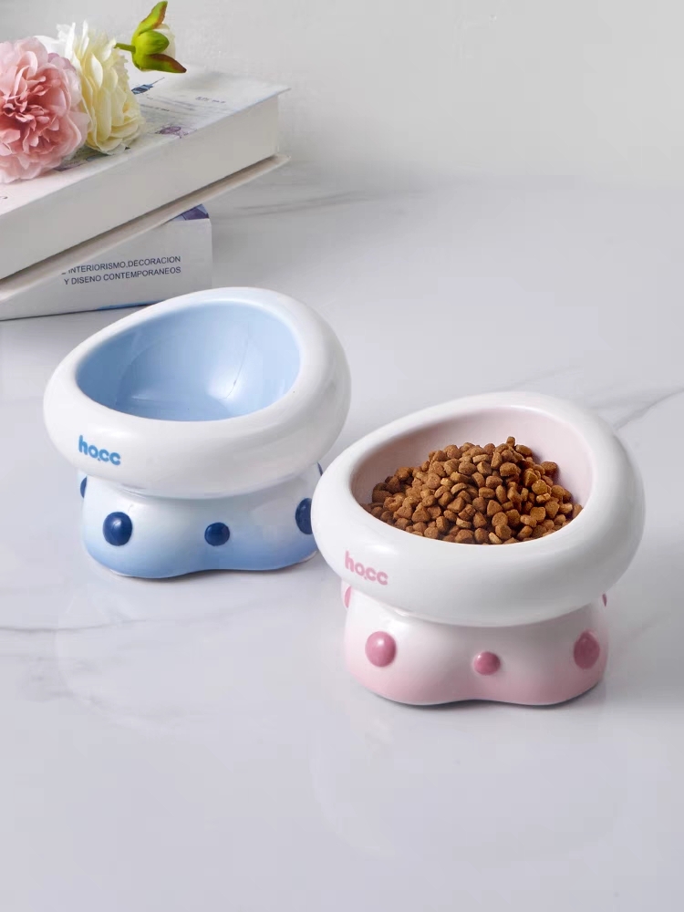HOCC CERAMIC BOWL – STRAWBERRY BOBA OVAL POLKA DOT BOWL