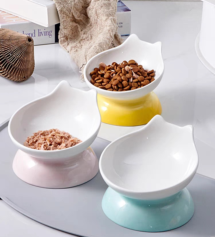 HOCC CERAMIC BOWL – GRADIENT CAT FACE ELEVATED BOWL