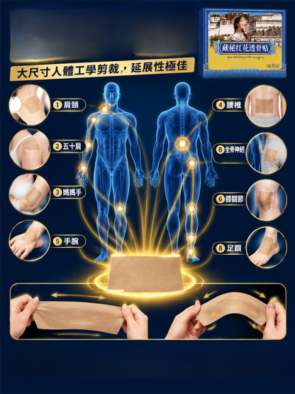 【拔除陳年老骨痛】藏秘紅花深層透骨貼｜骨刺、關節發炎、腰酸背痛救星！透皮入骨 全身輕鬆