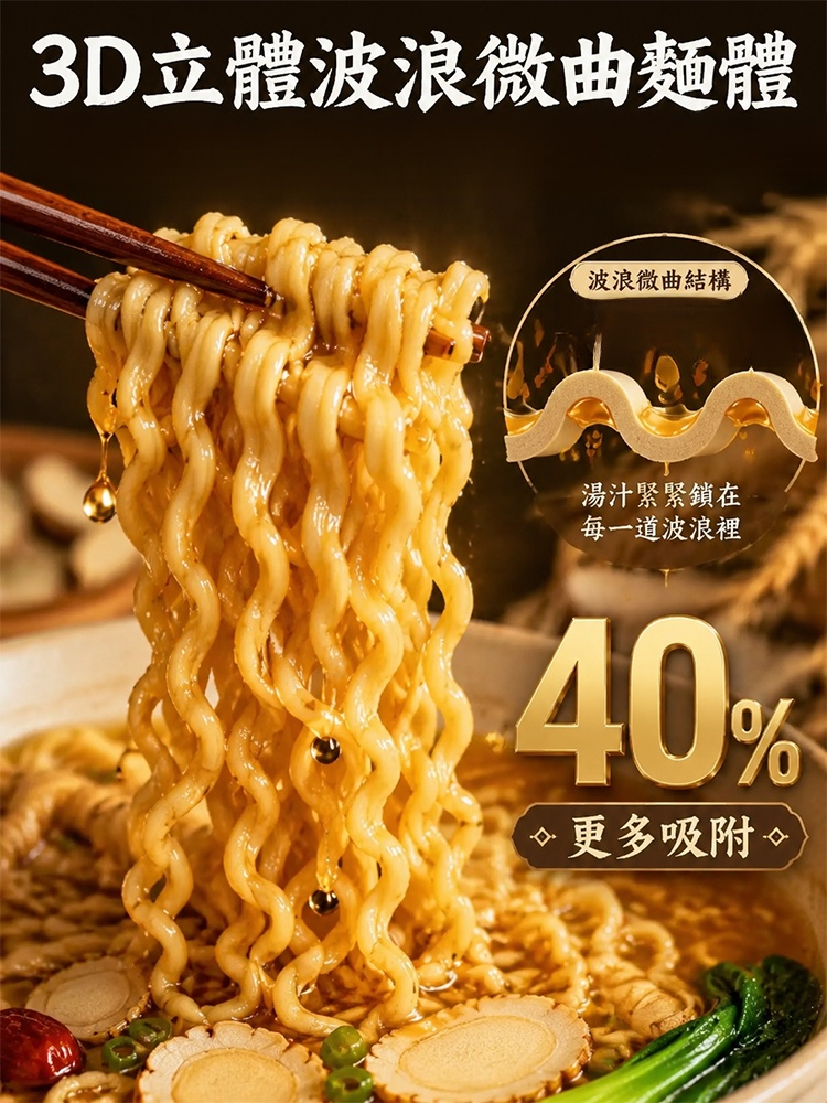 【党参+西洋参+人参】三参方便面