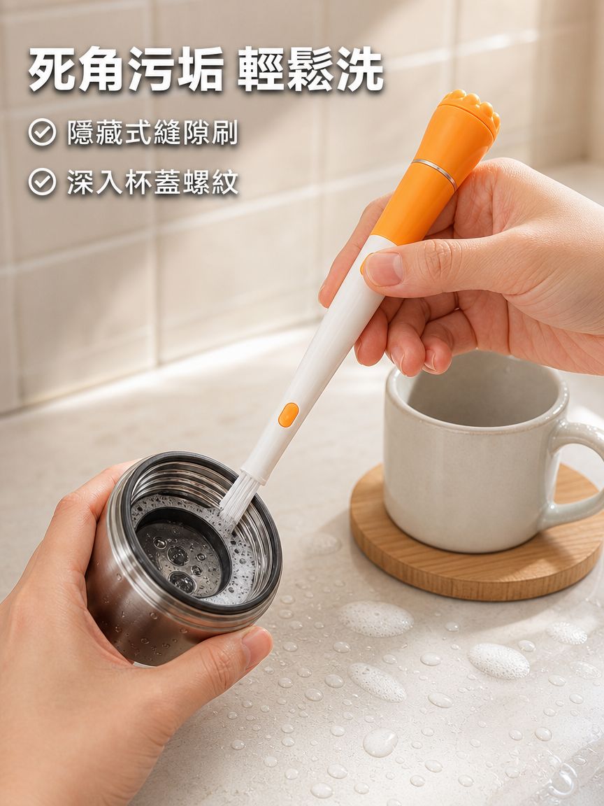 清洗刷三合一長柄杯刷