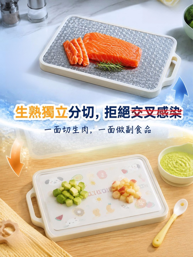 【一片抵五片】航太級超導溫・雙面生熟分離解凍板 (防滑耐剁/零異味)