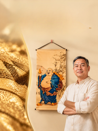 【大師風水欽定】時來運轉金絲招財掛軸