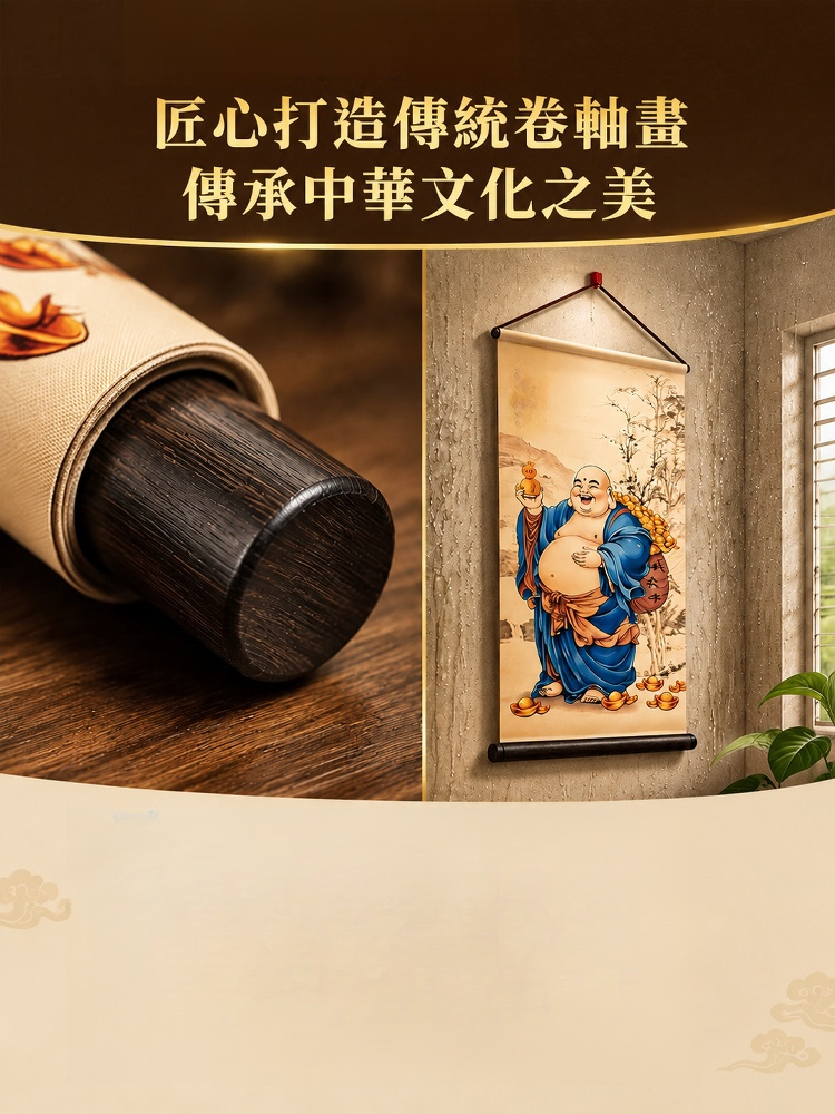 【大師風水欽定】時來運轉金絲招財掛軸