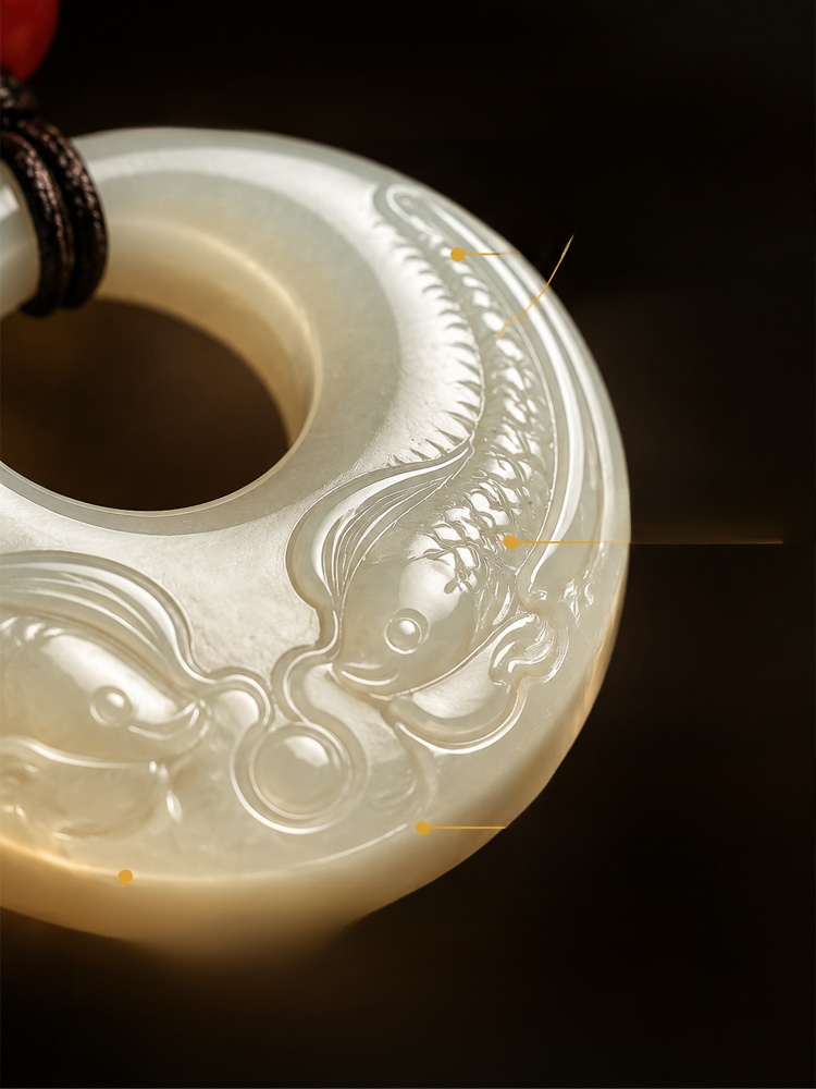 【年年有餘】雙面魚白玉吊墜