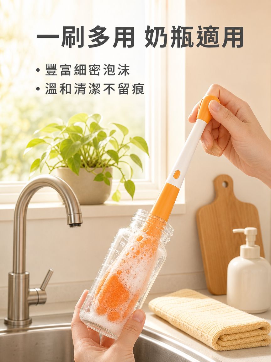 清洗刷三合一長柄杯刷