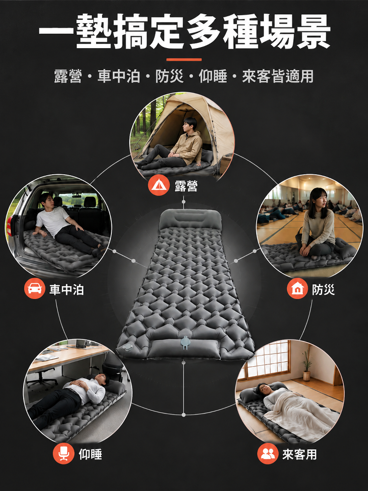 戶外露營充氣睡墊