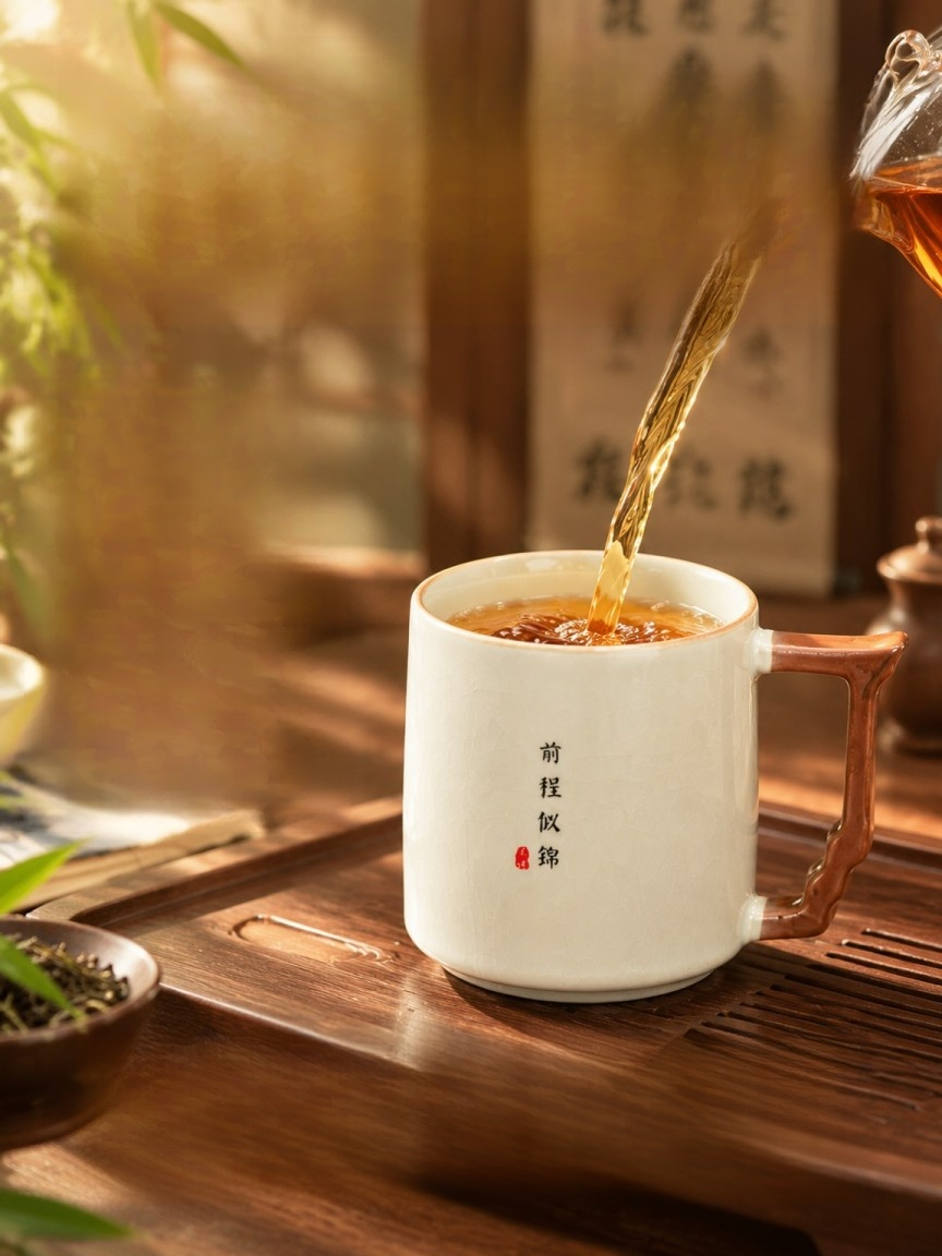 宋代千年傳承-瑪瑙入釉汝窯茶水分離杯