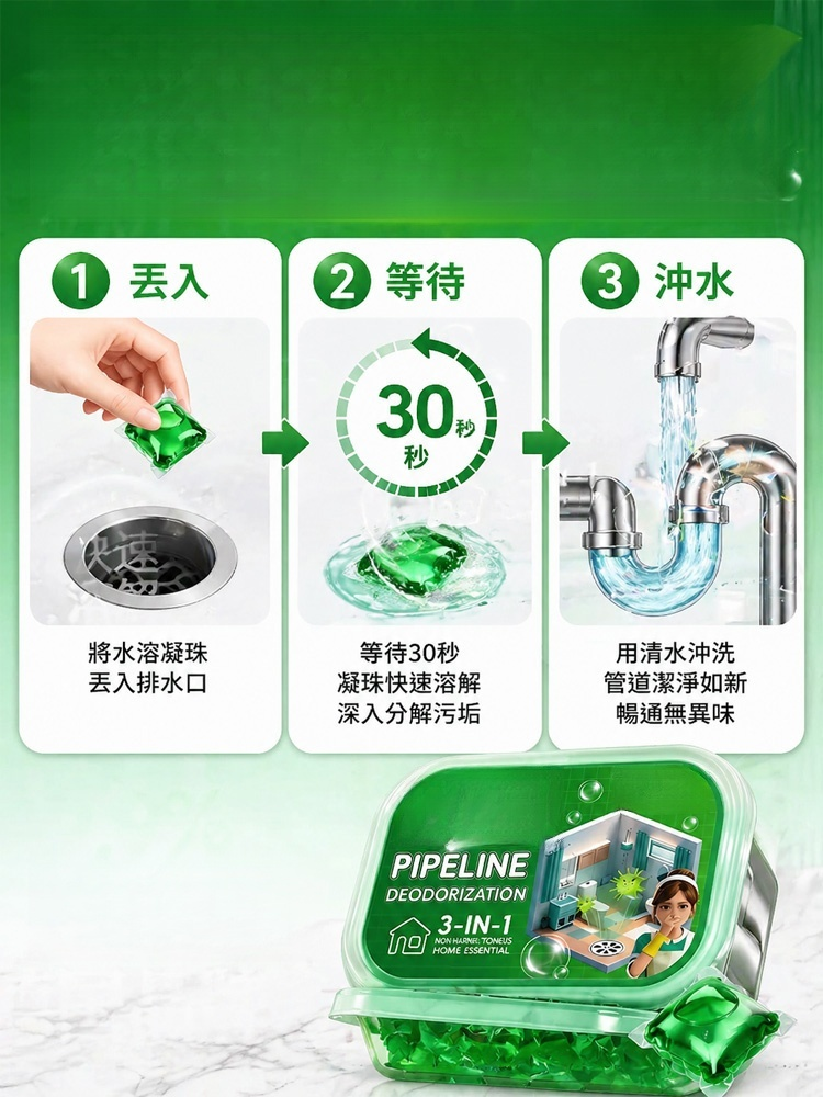 德國下水道疏通除臭水溶凝珠