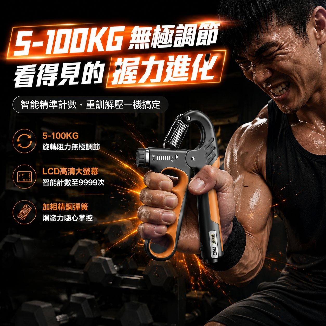 可調節電子握力器