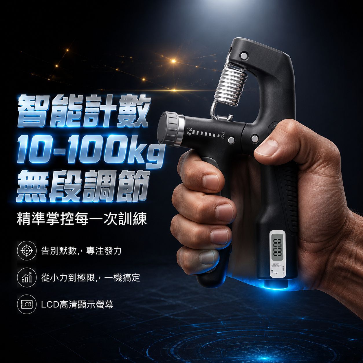 專業練手力握力器5100KG可調節