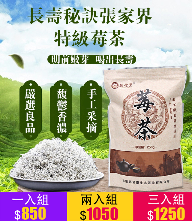 長壽秘訣張家界特級莓茶