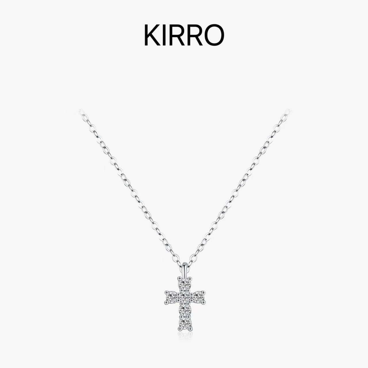 S925銀莫桑石十字架吊墜項鍊