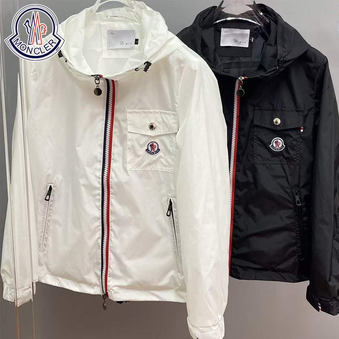 【MONCLER】【大人気】トリコロールライン 薄手パーカー 撥水
