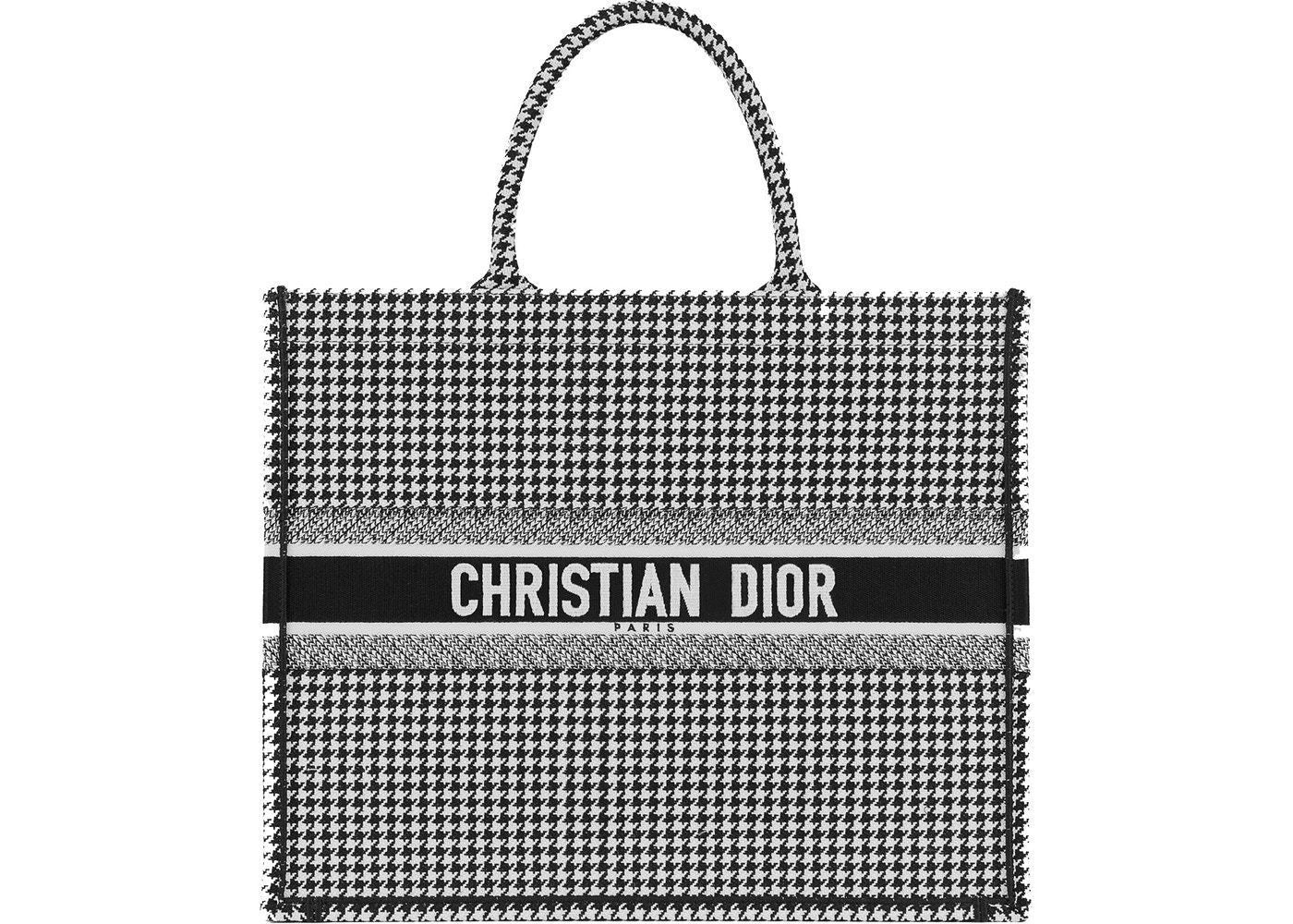 DIOR 直営店 名入れOK! BOOK TOTE ミディアム トート 千鳥格子